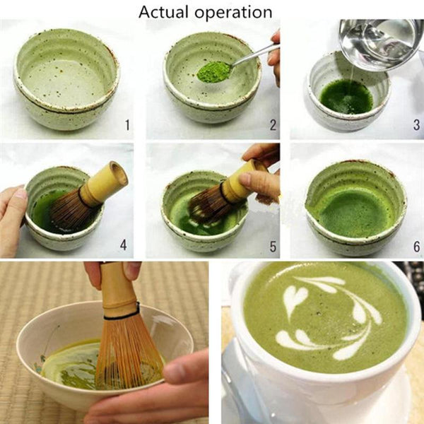 Fouet à thé vert matcha de style japonais en bambou pour la maison, la  cuisine, la bûche